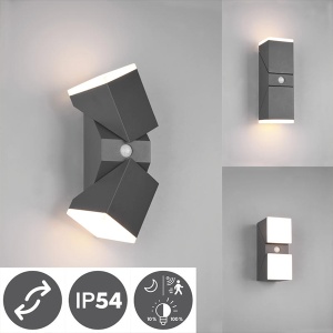 Fasadna led lampa Avon senzor 2x7W 3000K IP54 Trio Lighting 270669242 - Img 3