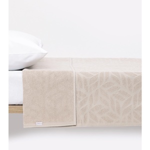 Frotir prekrivač 200x210cm 360gsm lišće bež