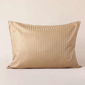 Jastučnica pamučni damast 50x70cm pruga kafa