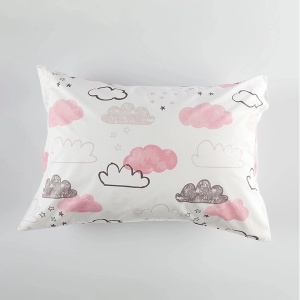 Jastučnica pamučni šifon 50x70cm roze oblaci