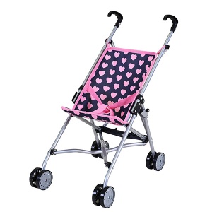 Kišobran kolica za lutku sa srcima Sim Pink Hearts Knorrtoys 12641