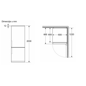 Kombinovani frižider 203x60cm serija 6 Bosch KGN39LBCF - Img 4