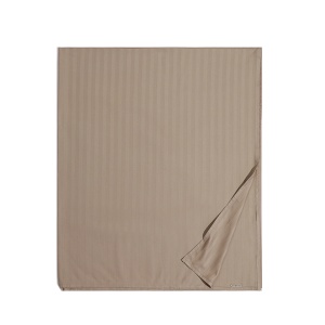 Krevetski čaršav pamučni saten 140x230cm pruga kafa braon