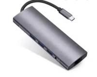 Kućište za disk Adapter-konvertor TIP-C na HDMI + 4XUSB 3.0 + TIP C + SD/Micro + Audio+VGA + RJ45 Fast Asia OST04360
