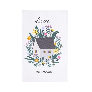 Kuhinjska krpa Love is here 50x70cm bela