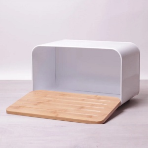 Kutija za hleb 35x20x21,5cm bambus metal Kamille 1107Bela - Img 2