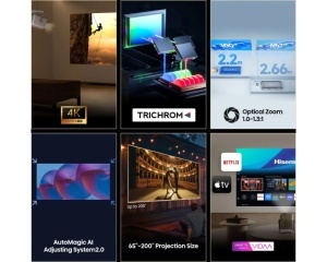 Laserski projektor M2SE PRO 4K UHD Hisense WiFi VIDAA 1150 ANSI lumena - Img 3