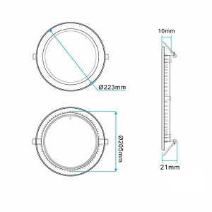 LED ugradna panel lampa 18W toplo bela M18UO/WW - Img 2