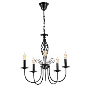 Luster Madison 5xE14 crni Elmark 955MADISON5