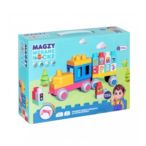 Mekane kocke za bebe Vozić 30kom Magzy 55745
