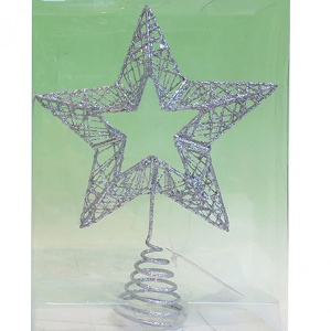 Novogodišnji ukras Metalni Vrh srebrni, 20 cm 40-701000