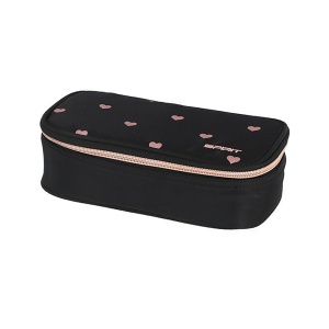 Pernica prazna Spirit My Bag 41 1 zip 23,5x6,5x12,5cm crna roze srca