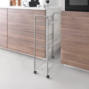 Polica sa točkovima Slim Cart de Luxe 23x56x84cm Metaltex 341503 001 - Img 3