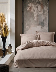 Posteljina CB Elegant Stripe Saten Bej 035549