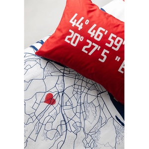 Posteljina Crvena Zvezda Mapa Grada 2 dela 140x200cm - Img 2