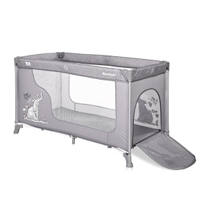 Prenosivi krevetac Moonlight 1 nivo Grey Fun Lorelli 10080392140 - Img 3