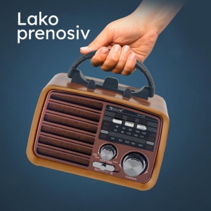 Prenosni retro radio prijemnik roze 19404-6227PK - Img 2