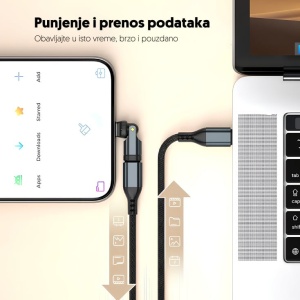 Rotirajuci USB-C adapter, PD240W, 480Gbps UAD/C-C-540 - Img 4