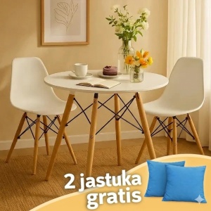 Set 2 trpezarijske plastične stolice i sto Aurora bela Lemon 25-KS005-25-KS001