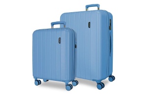 Set kofera 2/1 Movom Wood ABS 55/70cm plava