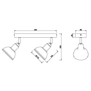 Spot lampa Delhi 2xE14 Trio Lighting 803400267 - Img 2