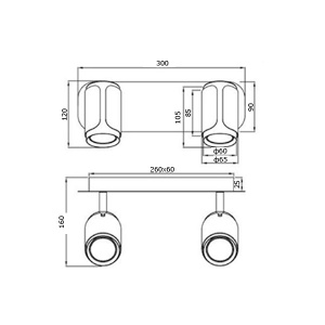 Spot lampa Gillan 2xGU10 Trio Lighting 814500265 - Img 2