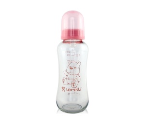 Staklena Flašica 240ml 0m+ Roze Lorelli 10200620003