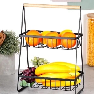 Stalak za voće i povrće: 29 x 18 x 42,5 cm crni Vilde 229155 - Img 2