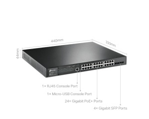 Svič TP-Link SG3428MP Omada 28 portova gigabitni L2+ 24x PoE+ 4x SFP crni upravljivi - Img 4