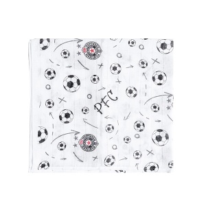 Tetra pelena Partizan 80x80cm crna bela fudbal