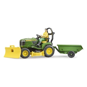 Traktor JD sa prednjim čistačem i prikolicom 621049