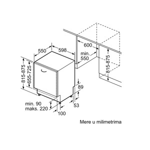 Ugradna mašina za pranje sudova 60cm Serija 4 Bosch SMV4HAX48E - Img 4