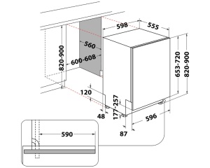 Ugradna mašina za pranje sudova Whirlpool WI 7020 P, 14 kompleta - Img 6