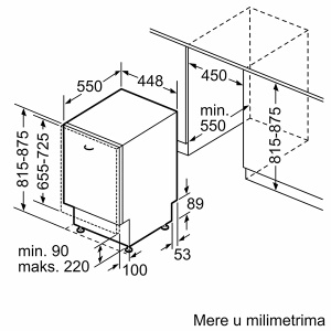 Ugradna mašina za sudove 45cm Bosch SPV2HKX42E - Img 2