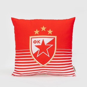 Ukrasni jastuk Crvena Zvezda 40x40cm crvena bele linije
