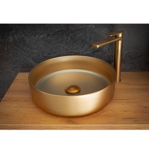 Umivaonik Lux Art CL301 41x41x12,5cm gold matt 300305 - Img 2