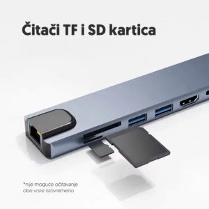 USB HUB 8u1 doking stanica sa više priključaka HUB-USBC1/8 - Img 2