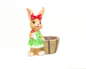 Uskršnja dekoracija zec sa korpom 30cm 024296 - Img 2