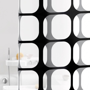 Zavese za kadu vinil Frames nero, METALTEX 1275
