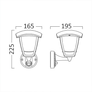 Zidna lampa fenjer 1xE27 sa senzorom Braytron BG44-20300 - Img 2
