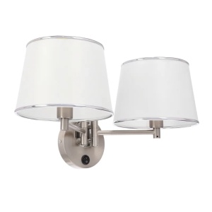 Zidna Lampa Srebrna 2x40W E14 satyna Ibis 15145