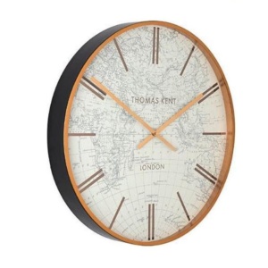 Zidni sat World Traveller 75cm crno/zlatni 040103