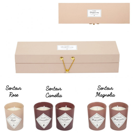 Set 5 lumanari parfumate in cutie crem