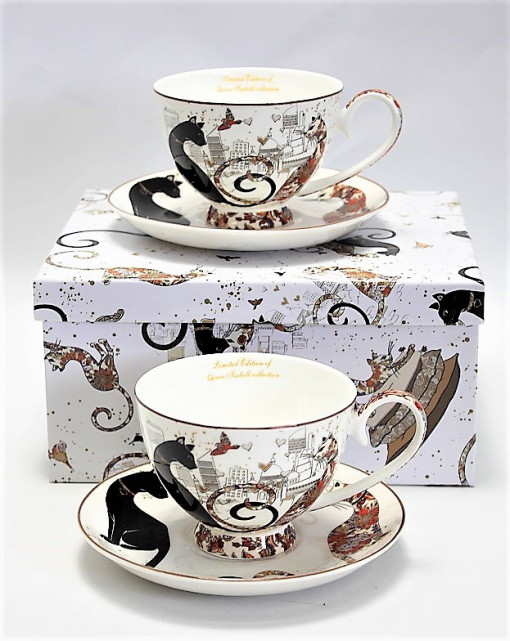 Set de cafea 2 pers City Cats pisica 250 ml