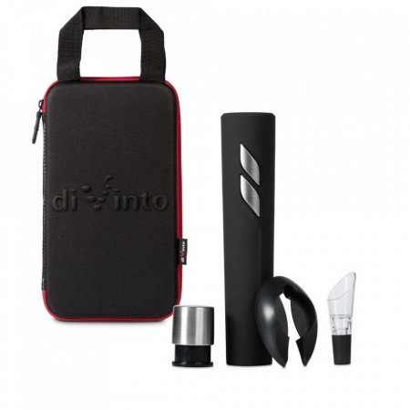 Setul iubitorului de vin - in carcasa Elegance - tirbuson electric, palnie cu aerator de vin, dop de vid