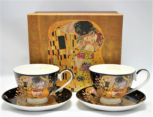 Set cafea espresso 2 pers Klimt - The Kiss - Auriu 250 ml
