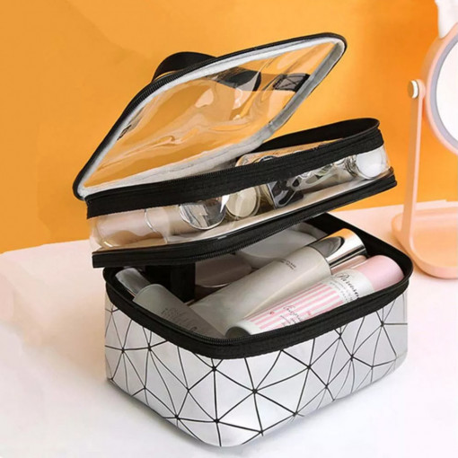 Geanta de calatorie pentru cosmetice, machiaje cu 2 compartimente TowerTravel