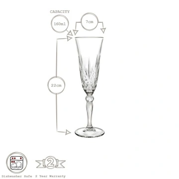 Pahare de sampanie La Scala din cristal 160 ml - Img 4