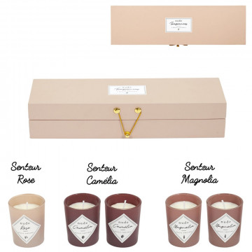 Set 5 lumanari parfumate in cutie crem