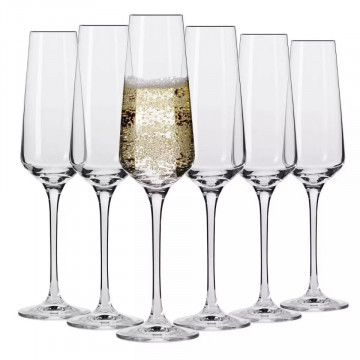Set de 2 pahare de sampanie cu loc pentru sticla de sampanie in carcasa Elegance